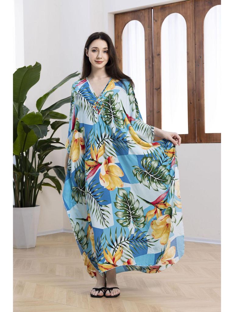 Rayon Handmade Knitted Beach Cover-Up, Plus Size, Long Robe, Bikini Sun Protection, 16 Colors Available