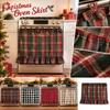 Christmas Plaid Yarn-Dyed Reversible Oven Curtain and Oven Skirt, 77 55 for Kitchen Holiday Decor