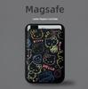 Hello Kitty Lineart MAGsafe Leather Card Holder Case for Apple Phone