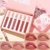 6 Pcs/1 Box Lip Gloss Set Liquid Lip Rouge Matte Lipstick Waterproof Lip Glaze Easy To Color