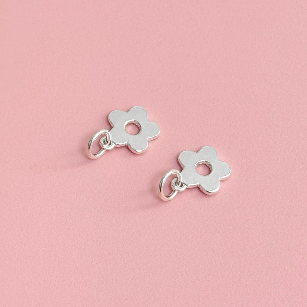 Sterling Silver Flower Pendant: Chinese Style Handmade Crystal Bracelet & Necklace Charm for DIY Beading & Rope Weaving.