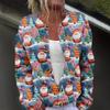 Women's Fashion Christmas Printed Long Sleeve Knitted Cardigan Button Down Jacket
