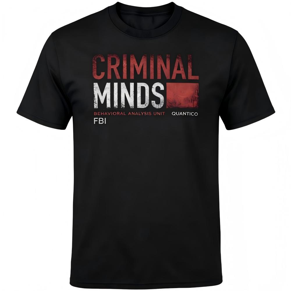 Criminal Minds BAU FBI Quantico Black Graphic T-Shirt