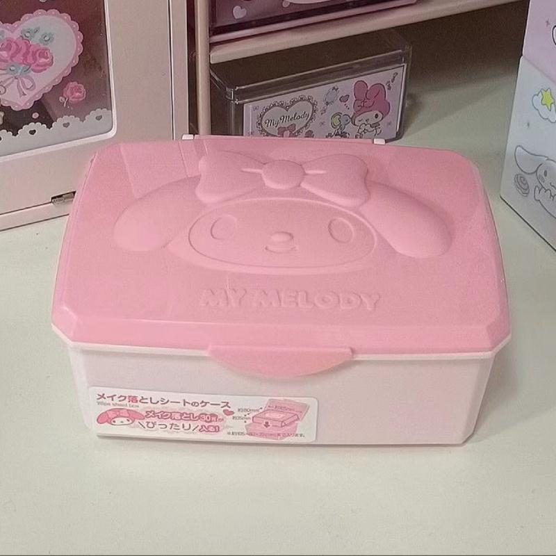 Anime Sanrio My Melody Doll Mini Flip Storage Box Cute Cartoon Portable Multi-purpose Jewelry Makeup Dustproof Storage Box Gifts