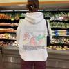 2025 Women's Fleece-Lined Hoodie with Letter Print and Kangaroo Pocket