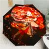Genshin Impact characters2 Print Automatic Umbrella, 8 Rib Iron Frame, Plastic Handle, Suitable for Outdoor Travel &Daily , Ideal Gift