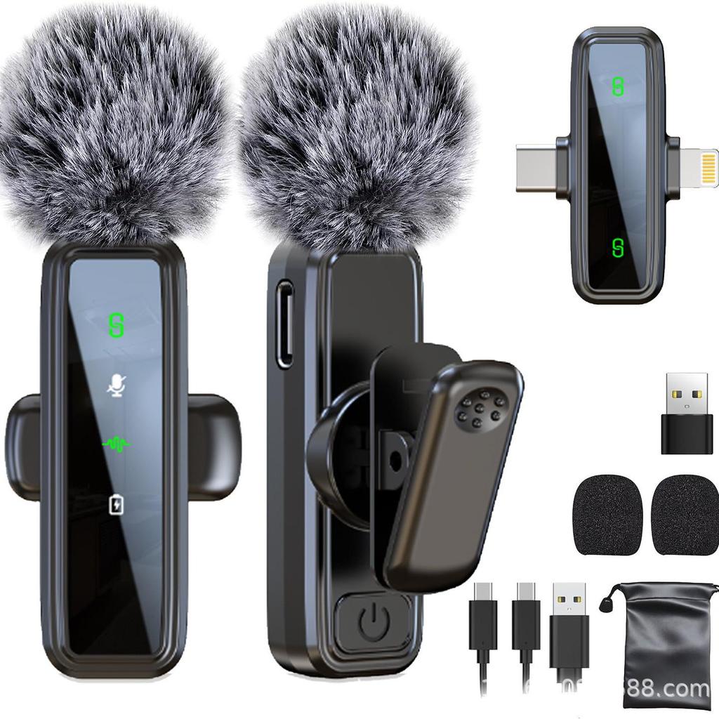 J86 Dual Wireless Lapel Microphone - Noise Reduction for Live Broadcasts
