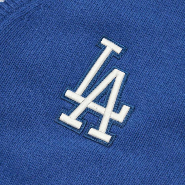 MLB Dodgers Solid Color Wool Knit Sweater Unisex sweater Blue 3AKCB0124-07BLS