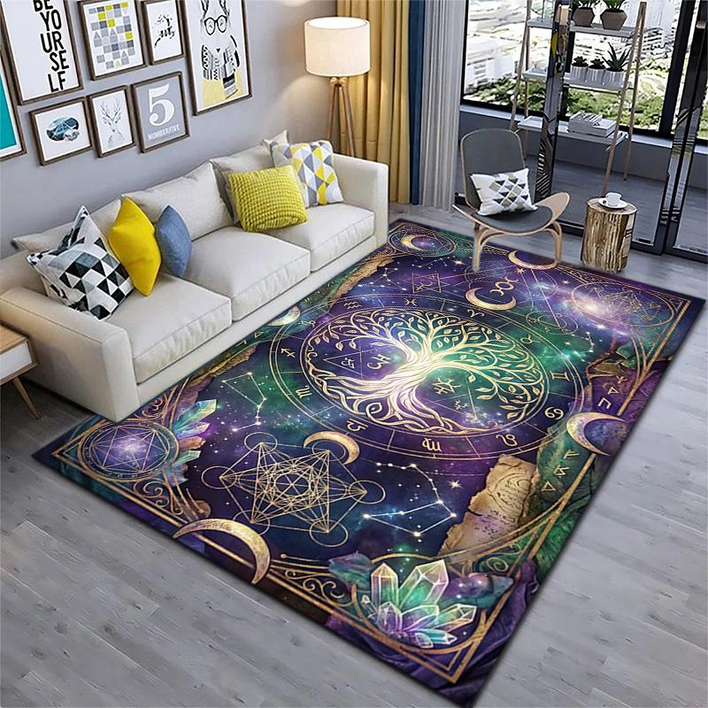 Mystical Lunar Phases Art Print Carpet Floor Mats Printing Christmas Gifts Fashion Art