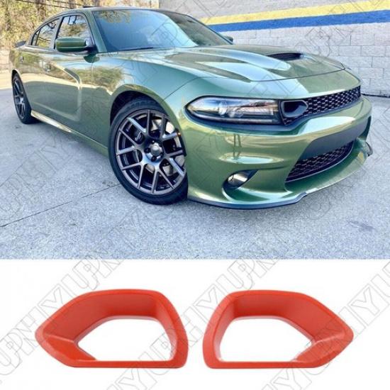 2x Front Upper Grille Intake Bezel Red For 2015- Dodge Charger SRT Scat Pack