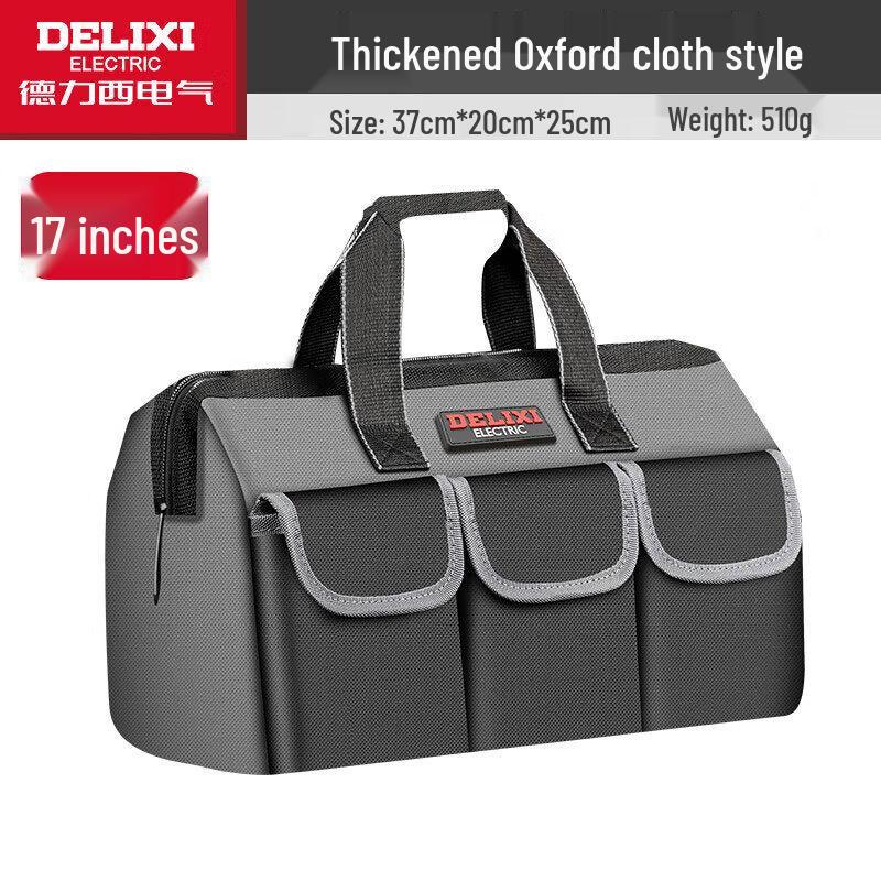 DELIXI Heavy-Duty Canvas Electrician Tool Bag 17 Inch