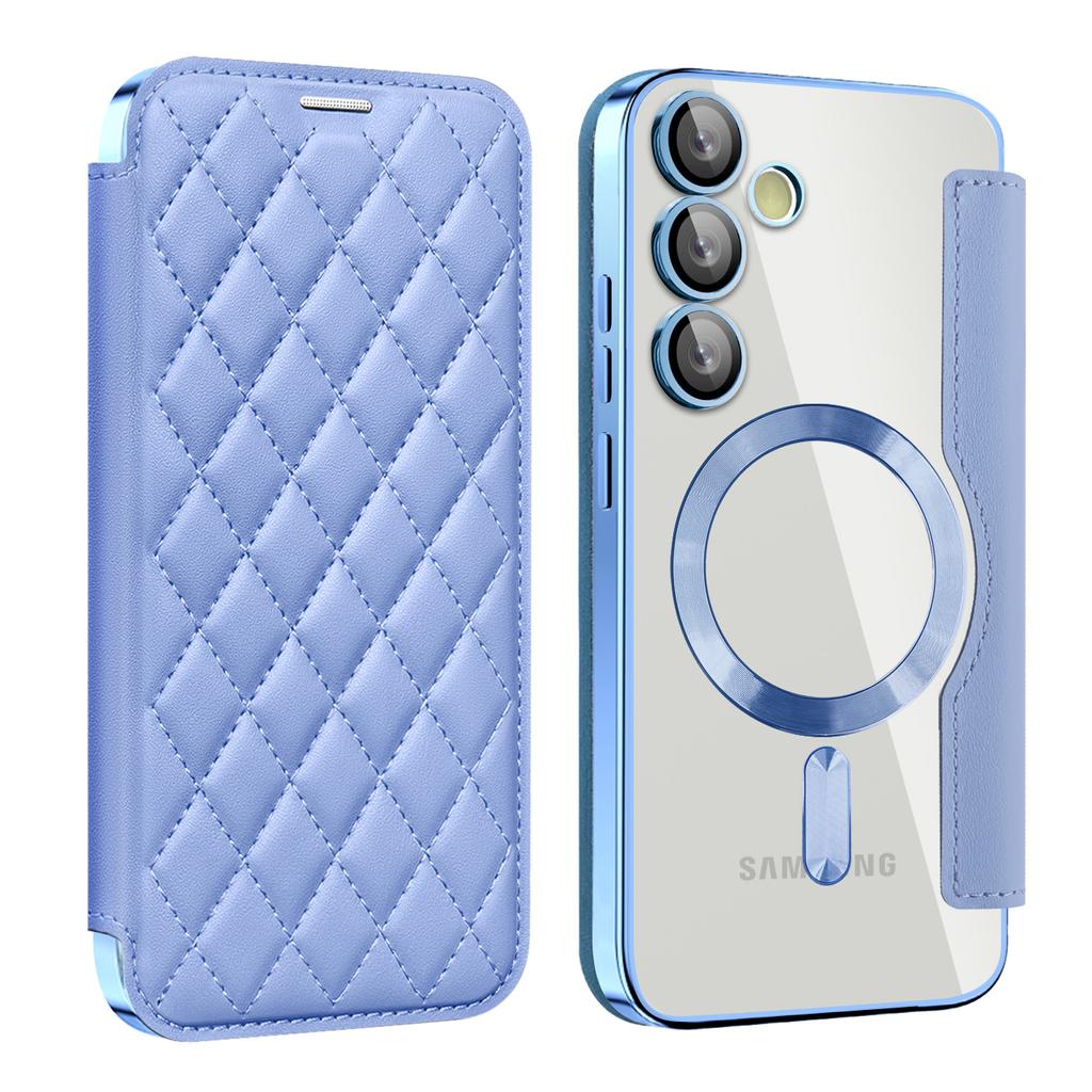 Manyetik Cüzdan Deri Telefon Kılıfı Samsung S22 S23 S24 S25 plus Ultra A55 A35 A16 A05 Kablosuz Şarjlı Kapaklı Kapak Magsafe Kart Tutucu