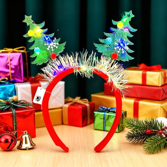 Vánoční svítící čelenka Elk Ozdoba vánočního stromku Party laskominy Narozeniny Festival Oslava Pokrývka hlavy Navidad Vlasový doplněk