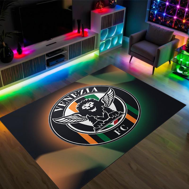 Venezia FC Football Design Crystal Velvet Carpet Cozy Non?Slip Printed Rug For Bedroom Living Room Entrance
