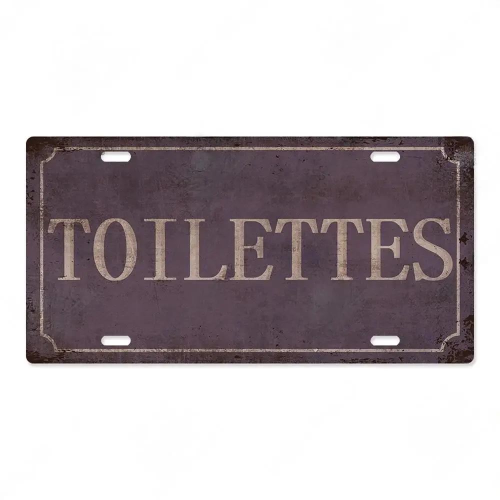 DORA Tin Sign Vintage Restroom Metal Sign Plaque Metal Aluminum Plate for Bar Club Toilet Bathroom Restroom Toilettes Door Bar Club Cafe Decor 15x30cm(5.9x7.8inch)