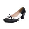 Fashion Spring New Design Sweet Women Pumps Square Toe Block Heels Bowknot Mixed Color Plus Size 35-43 Black Party Lady Shoes
