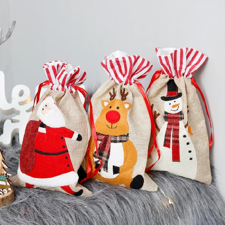 Christmas Drawstring Gift Bags Merry Christmas Decoration Xmas Party Supplies