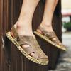 Breathable bag head sandals men's casual shoes summer outdoor beach shoes men's large size hollow men's shoes