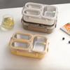 Sealed Stainless Steel Lunch Box Rectangle Rectangle Lunch Box 2/3 Gird Food Storage Box  Outdoor
