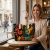 Bohemian Totem Print Women Large Shoulder Tote for Daily Outing
