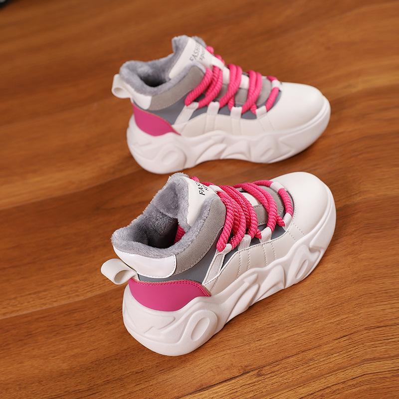 

Высокие хлопковые туфли женские туфли для папы с набивкой и утолщением 2024 зимние новые универсальные теплые короткие ботинки Q3102 35 розы красного