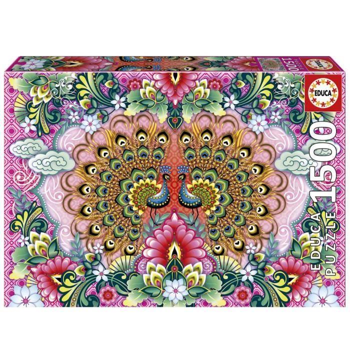 Puzzle 1500 pièces - EDUCA - Paons Du Bengale - Animaux - Adulte - Intérieur