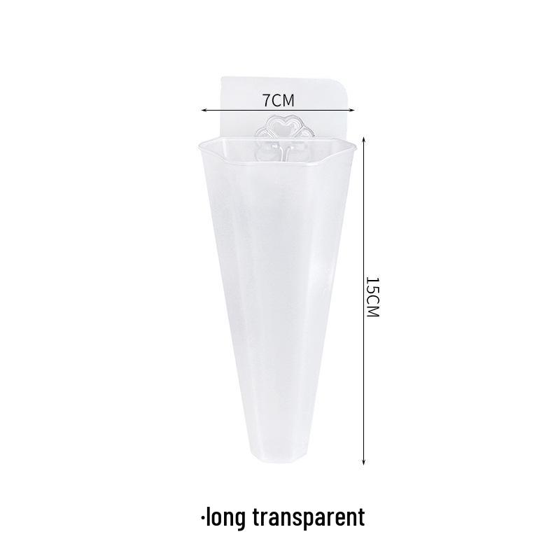 Wall-Mounted Hydroponic Flower Pot Vase - No-Punch Hanging Plastic Planter for Green Radish