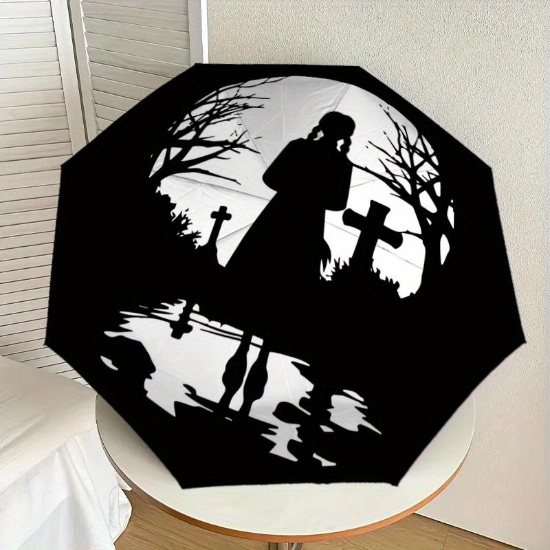 1pc Ghostly Figure Wednesday Themed Umbrella for Men & Women, Valentine s Day Christmas Decorative Umbrell033
