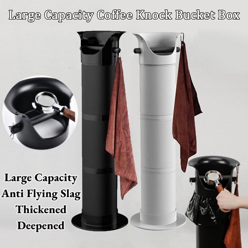 Contenitore per fondi di caffè a grande capacità - Contenitore professionale per fondi di espresso con asciugamano e design a supporto alto, Facile da pulire