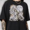 Three Unicorn Moon Shirt, Vintage 90s Graphic Tee, Fantasy Mythical Animal Lover Gift Tee