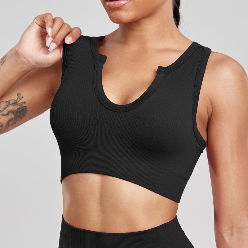 

Женский спортивный бюстгальтер для тренажерного зала с U-образным вырезом, нижнее белье для тренировок, однотонный топ, бесшовные бюстгальтеры L