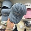 Small Fresh Plaid Baseball Cap Niche Design Literary Retro Face Small American Embroidered Letter Cap
