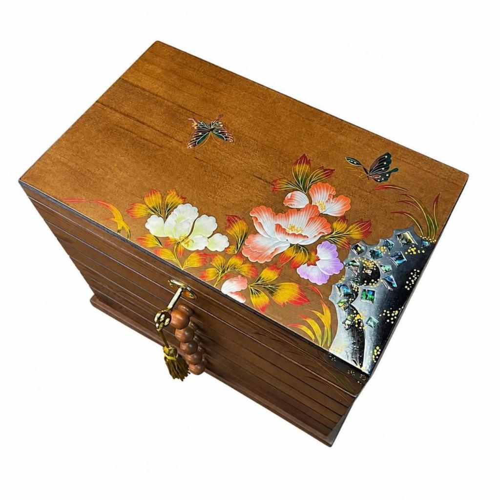 Wooden Jewelry Box with Drawers Vintage for Dresser, Bedside Table