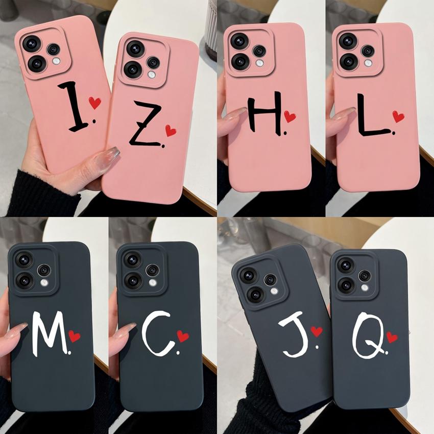 Cute Red Love Heart Letters Pattern Phone Cover For Oppo Reno 15 14 13 12 11 Pro 15F 14F 13F 12F 11F 5G Shockproof Silicone Camera Lens Protector Case