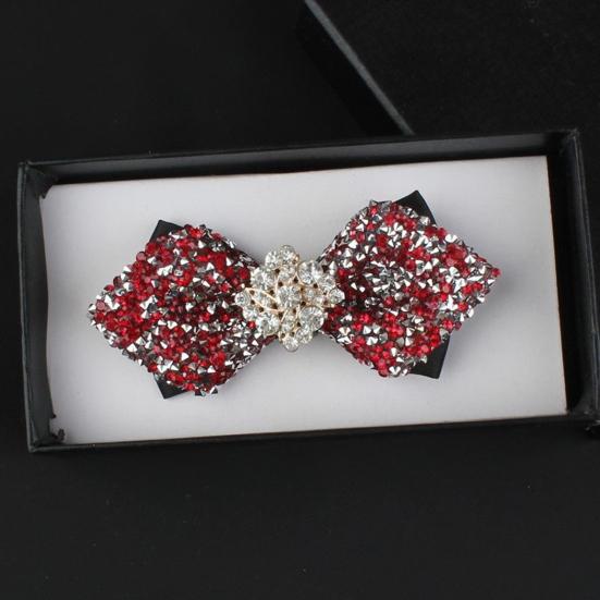 Yousheng Bow Tie Sparkling Rhinestones Inlaid Adjustable Tightness Formal Bow Tie Versatile Business Banquet Office Matching Decoration