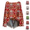 ქალთა მოდის გრძელმკლავიანი საშობაო Snowman Snowflake Print Jacket Cardigan