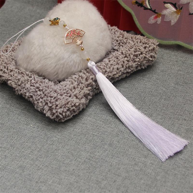 Ice Floss Fan Hanging Tassel Antique Hanfu Decoration Tassel Cheongsam Pressed Placket Ethnic Style Home Decoration