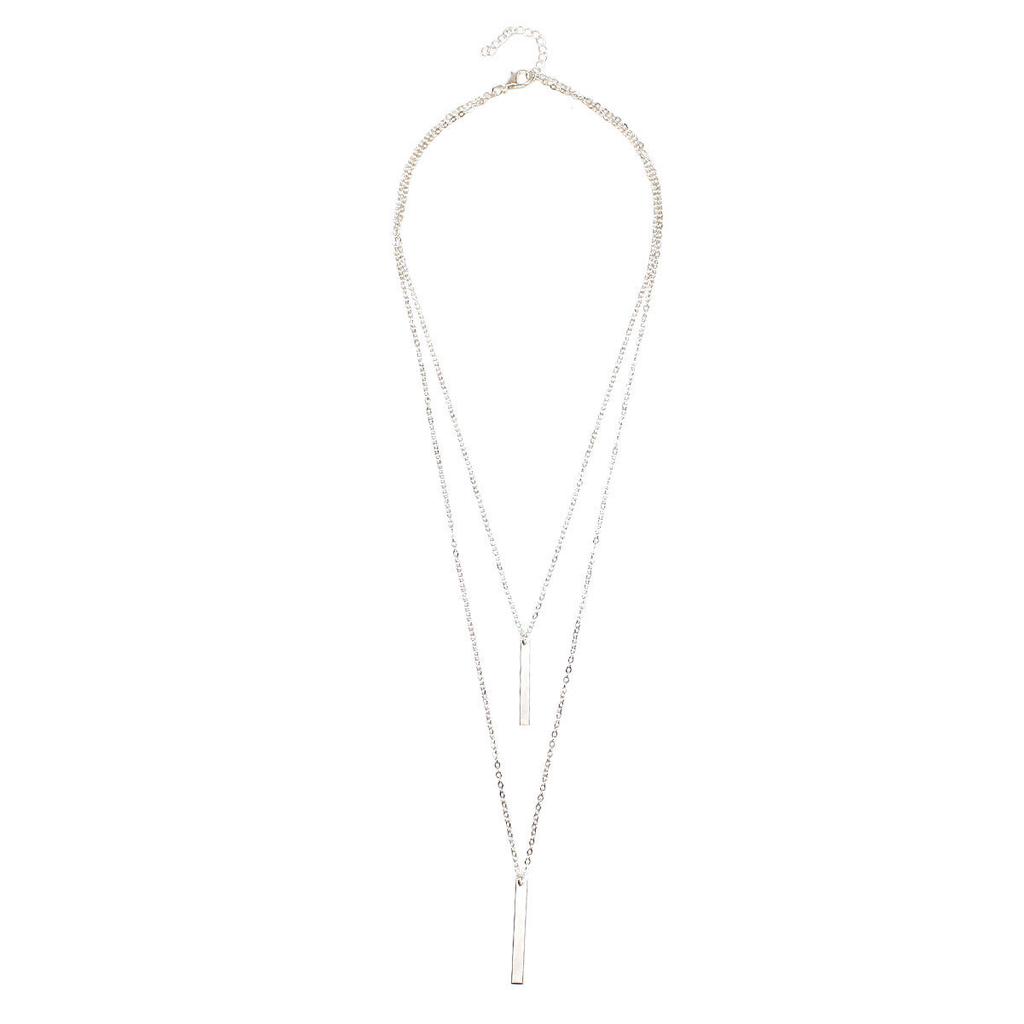 Items of jewelry, double-layer one-word necklace, fashion pendant