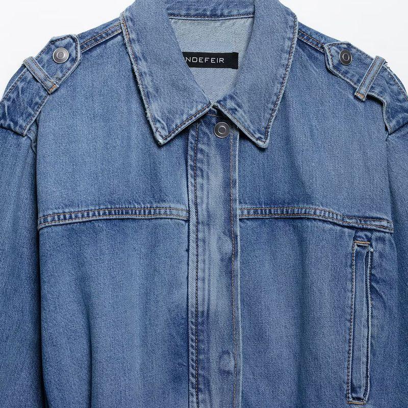 Kaslead New Women Clothes Western Style Fashion With Belt Denim Jacket 8197072 443