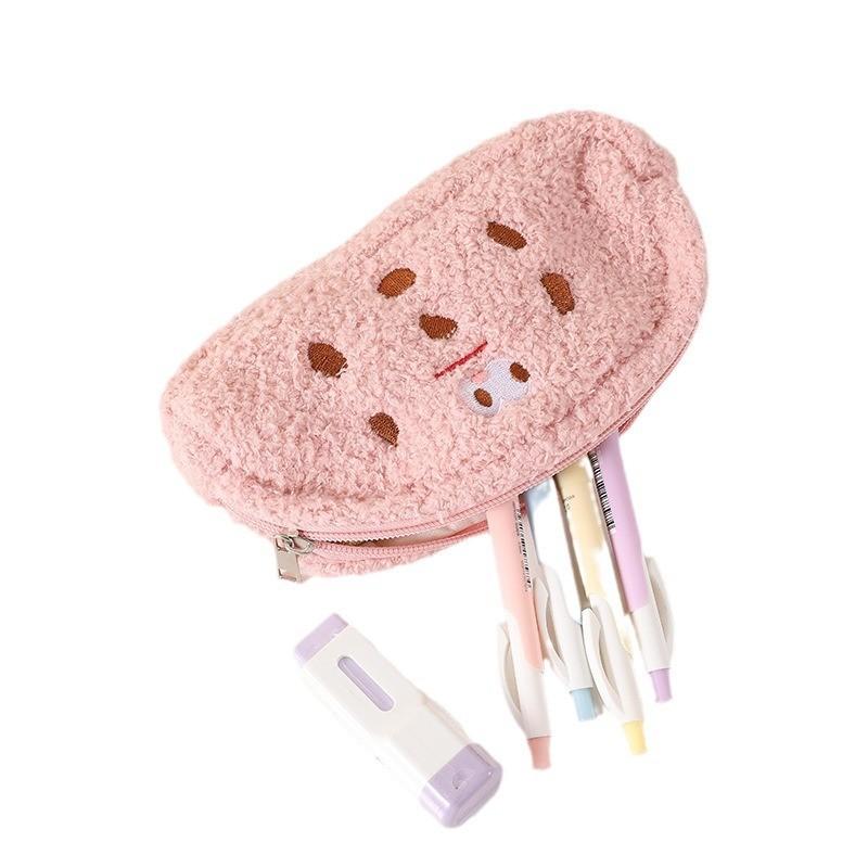 Astuccio Portapenne Peluche Carino per Ragazze con Organizer ad Ampia Capacità per Materiale Scolastico