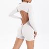 Hollow Out Backless Half Zip Jumpsuit With Peach Buttocks For Sports, Fitness, Running, And Yoga. Women's Jumpsuit