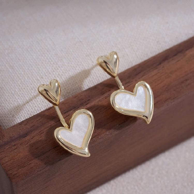 Delicate Heart Shell Studs Earrings Lightweight Comfort Wear Ear Accessories Jewelry For Professional Women