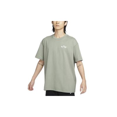 Sportswear Letter Print Ribbed Crew Neck T-Shirt Men Tops Dark-Muddy-Gray HJ6544-053