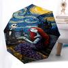 Nightmare Before Christmas2 Themed Automatic Opening and Closing Umbrella, Brightly Colored 8-rib Portable Umbrella, Suitable for Men and Women, A Per