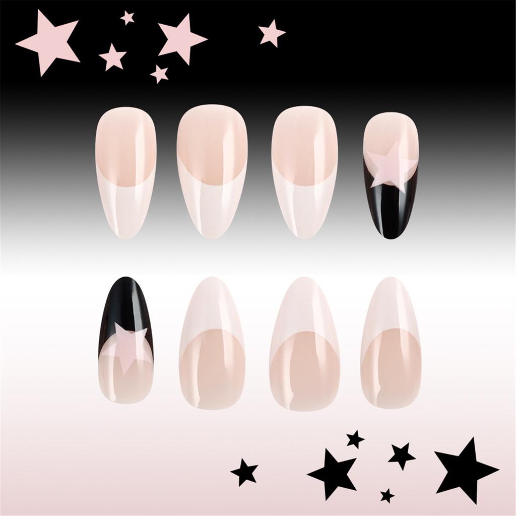 Aufdrücknagel Mandelform Künstlicher Nagel Glänzend Aufkleben Nagel Natürlich Vollständige Abdeckung Falscher Nagel Acryl Aufkleben Nagel für Frauen