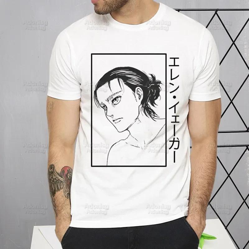 Shingeki No Kyojin T Shirt Men Short Sleeve Attack On Titan Tshirt Homme Manga Unisex Mikasa Eren Yeager Liberty T-shirt Tees