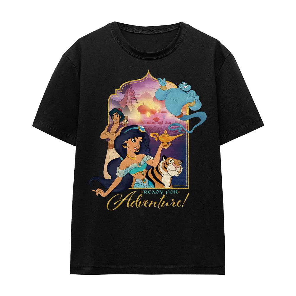 Aladdin Unisex Adult Are Ready For Adventure Jasmine Abu Rajah Genie T-Shirt