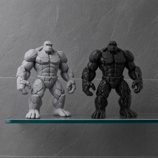 3D Printed Stone Gorilla Statue, Rock Muscle Figure with Heavy Base, Creative Desk Decor, Home Office Ornament, Unique Gift for Men Boys