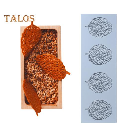 3D Leaf Coral Pattern Baking Mold Easy Demoulding Chocolate Thin Cake Dessert Silicone Baking Mould Stamping Mat