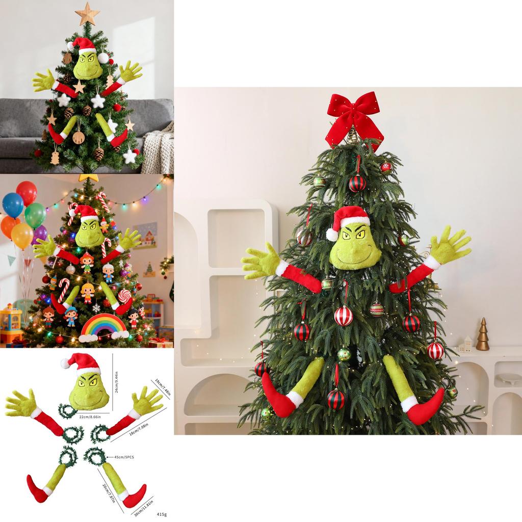 Christmas Plush Grinch Toy With Plush Material For Holiday Decor And Gift Giving